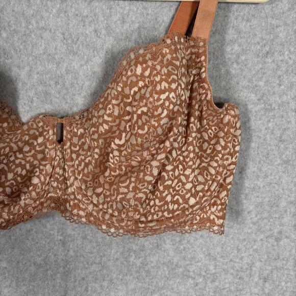 Skarlett Blue Bra‎ 40DDD Tan Balconette Lace Underwire Unlined 336221 NEW $62 - Picture 2 of 12